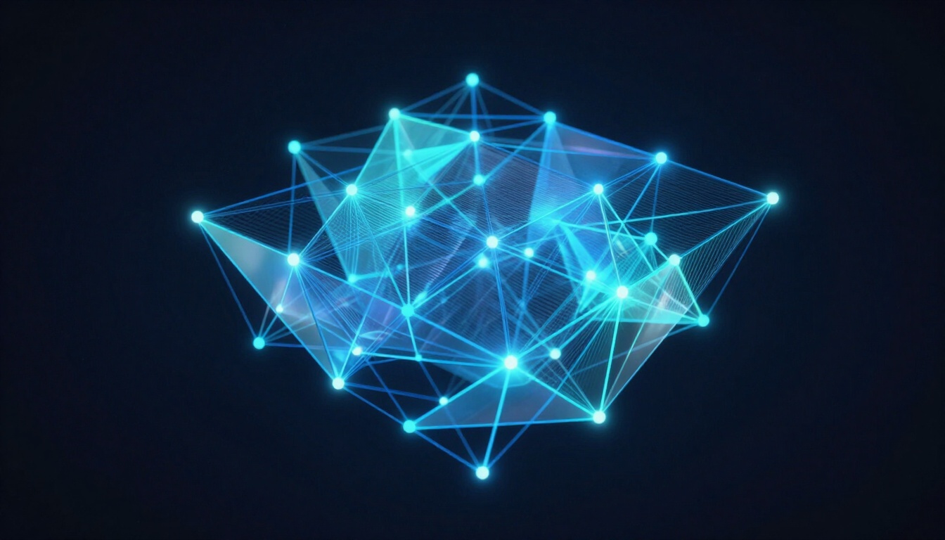 Abstract visualization of an AI lattice network